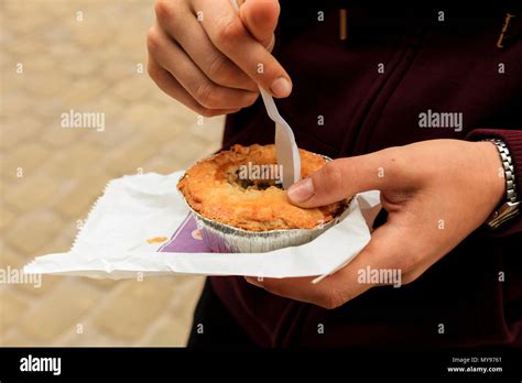 Eating A Pie Stock Photo Alamy