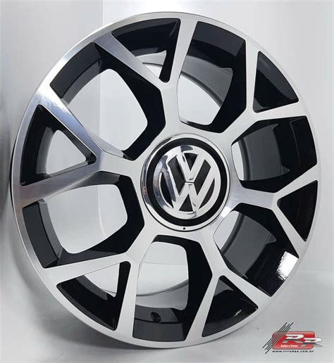 Jogo De Roda Vw Up Replica Brw X Diamantado Preto X Et