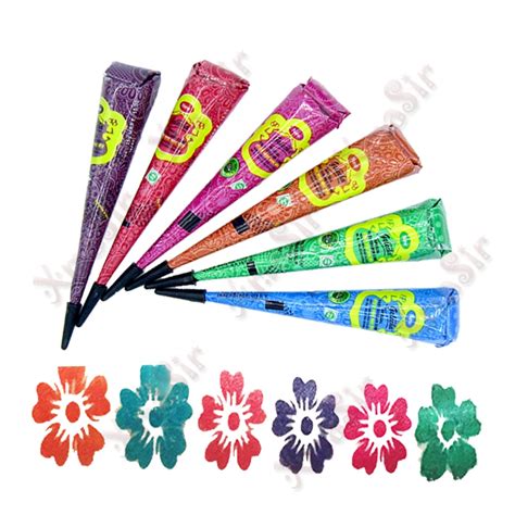 1 Dozen Golecha Henna Tattoo Paste Cream Colored Cones Indian Mehndi 6