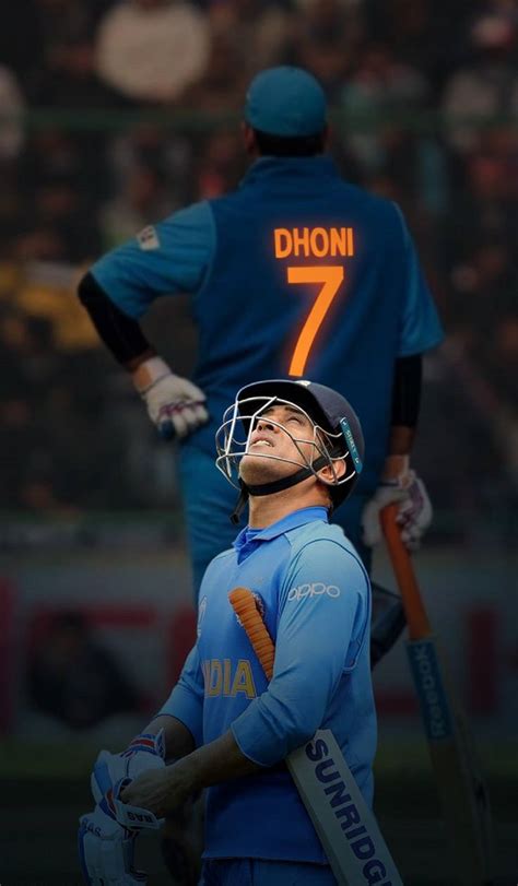 Downloaden Msdhoni Indische Cricket-poster Wallpaper | Wallpapers.com