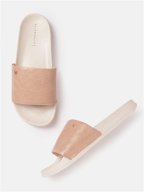 Buy Allen Solly Women Nude Coloured Textured Sliders Flip Flops For Women Myntra