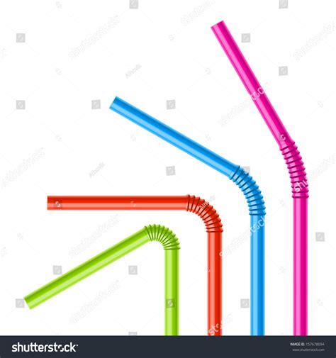 Colorful Drinking Straws Vector Stock Vector 157678094 Shutterstock