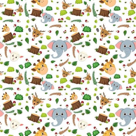 Cute animal seamless pattern 9202696 Vector Art at Vecteezy