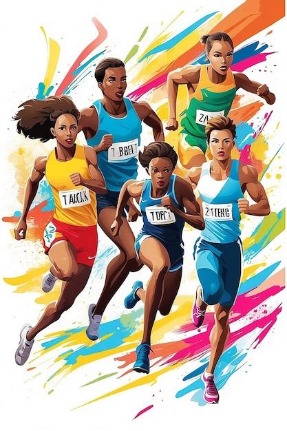 Ilustraci N De Atletas Que Participan En Varios Eventos De Atletismo