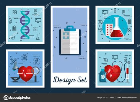 Diseños conjunto de iconos de la medicina Vector de stock yupiramos