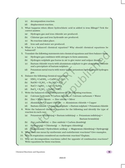 Ncert Book For Class 10 Science Chapter 1 Chemical Reactions