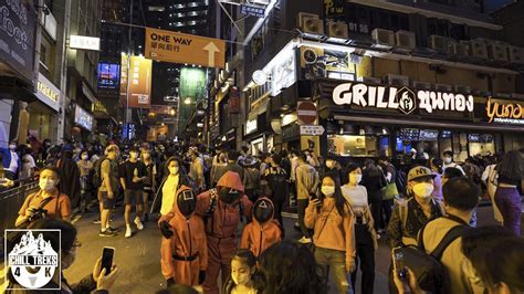 Halloween In Lan Kwai Fong LKF Hong Kong 2021 4K Walking Tour