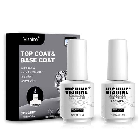 Amazon Vishine Soak Off Base Coat No Wipe Top Coat Set Quick Dry