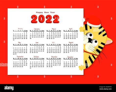 Divertido Calendario Infantil Para A O Del S Mbolo De Tigre