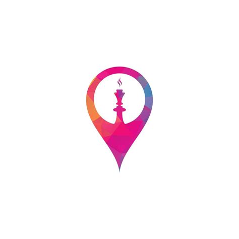 Hookah Map Pin Shape Concept Logo Design Hookah And Shisha Logo