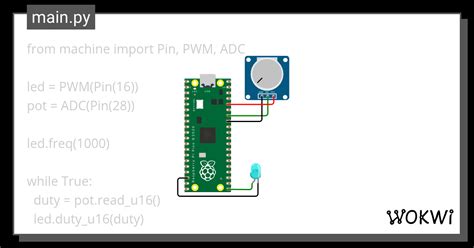 Pot And Led Adc And Pwm Wokwi ESP32 STM32 Arduino Simulator