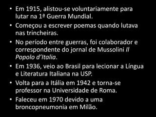 Teorias da Tradução Giuseppe Ungaretti PPT