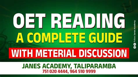 A Complete Guide On Reading Part A Oet Oet Reading Janes Academy