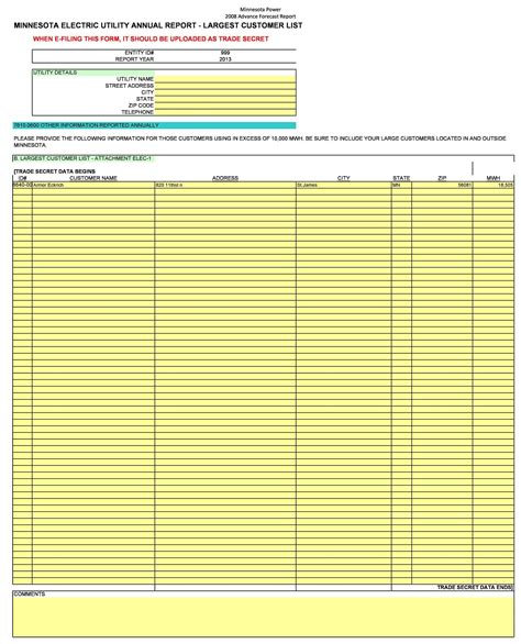 Free Printable Customer List Templates Pdf Excel Word