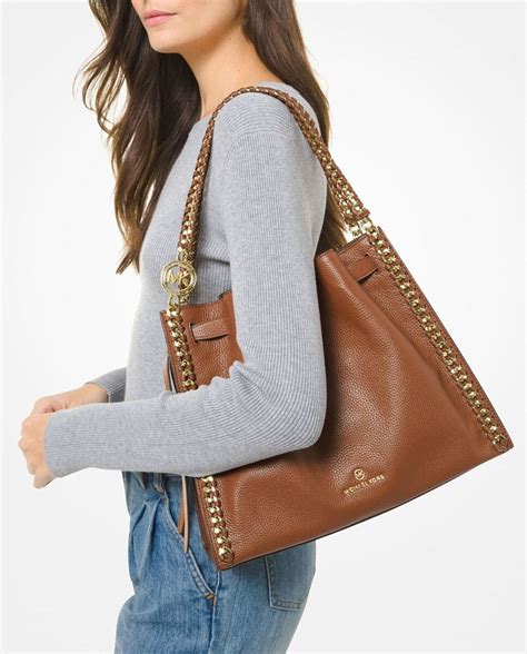 Bolso de hombro Michael Michael Kors Mina en piel color marrón