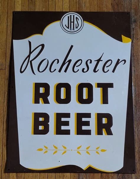 Vintage Rochester Root Beer Embossed Sign Deep Color Antique Soda Pop