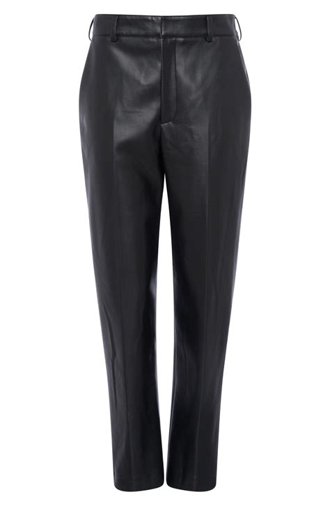 French Connection Crolenda Faux Leather Trousers Black Editorialist