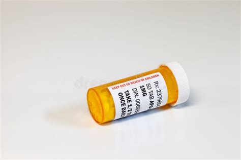 Prescription Bottle With Generic Tablets Or Pills Isolated On A White