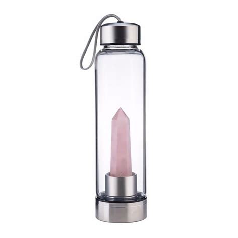 Natural Healing Crystal Elixir Water Bottle Pure Love Rose Quartz