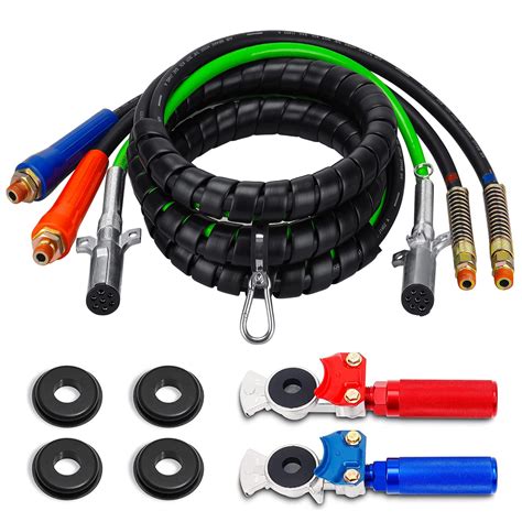 Snapklik 12Ft 3 In 1 ABS Air Power Line Hose Kit Wrap 7 Way