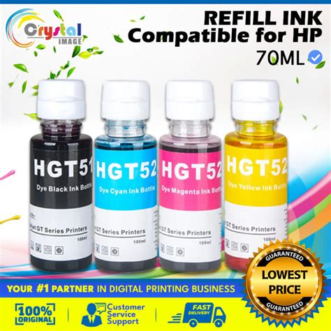 GT51 GT52 GT53 Refill Dye Ink C/M/Y/K Printer Ink Compatible Refill Ink ...