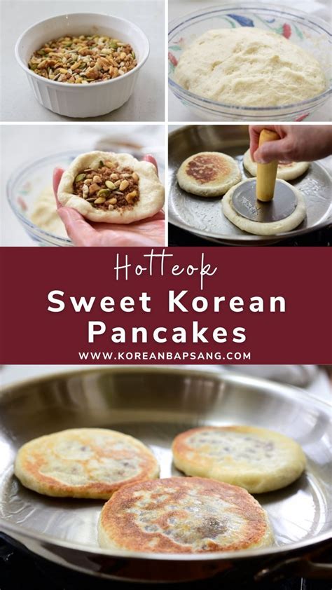 The Process Of Making Sweet Korean Pancakes Is Shown In This Collage