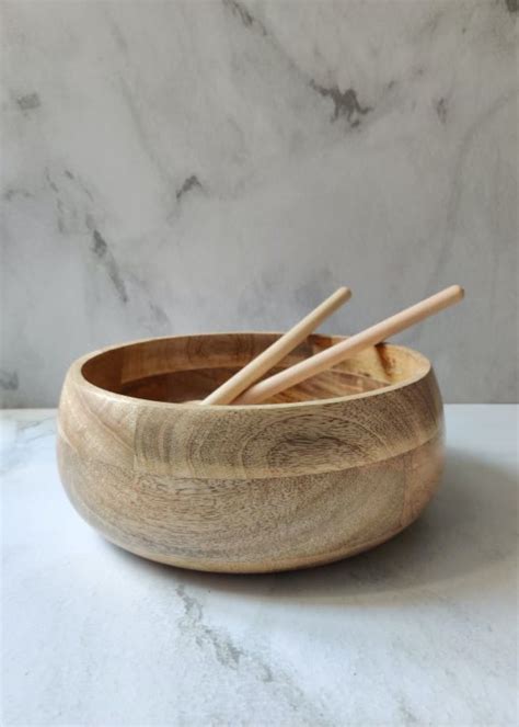 Get Mango Wood Large Salad Bowl At 2500 LBB Shop