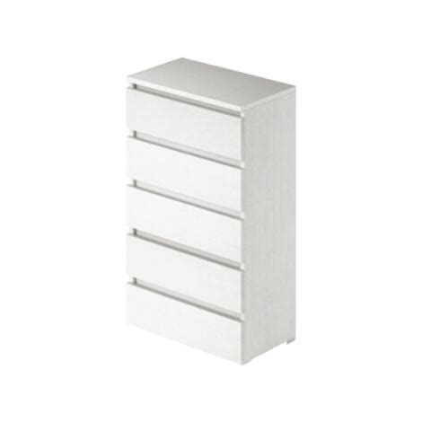 Cassettiera Bianco Frassinato In Legno Nobilitato Con Cassetti