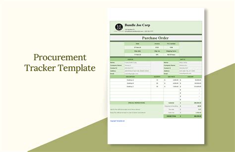 Free Procurement Tracker Template - Download in Excel, Google Sheets | Template.net