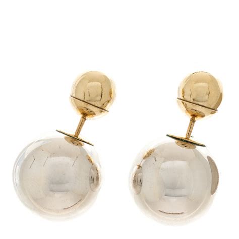 Christian Dior Mise En Dior Tribal Earrings Silver Gold