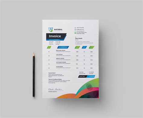 Colorful Creative Invoice Design Template · Graphic Yard | Graphic ...