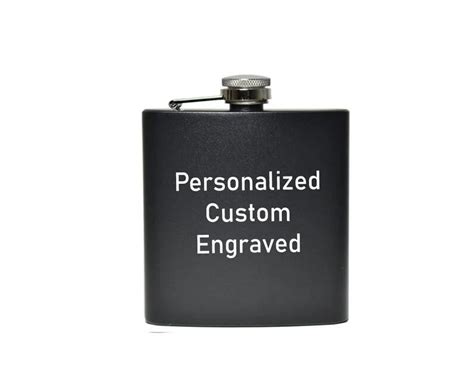 Customizable Black Flask Stainless Steel 6 Oz Flask Etsy