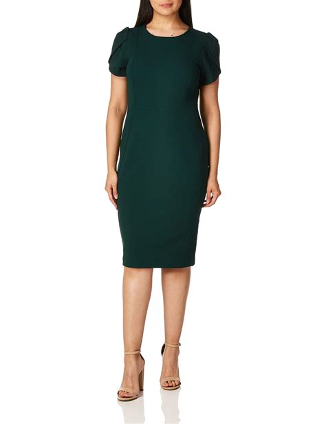 Calvin Klein Tulip Sleeved Sheath Dress In Malachite Green Lyst