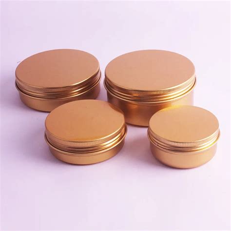 30ml 50ml 60ml 100ml 150ml Empty Round Gold Metal Tins 1oz 2oz 3oz 4oz