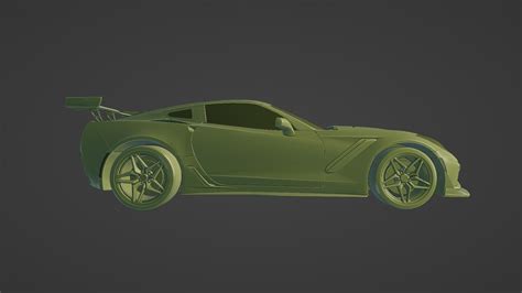 Stl File Chevrolet Corvette Zr1 2019 Printable・template To Download And