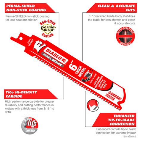 Ds Cf Reciprocating Blades Thick Metal Carbide Diablo Tools