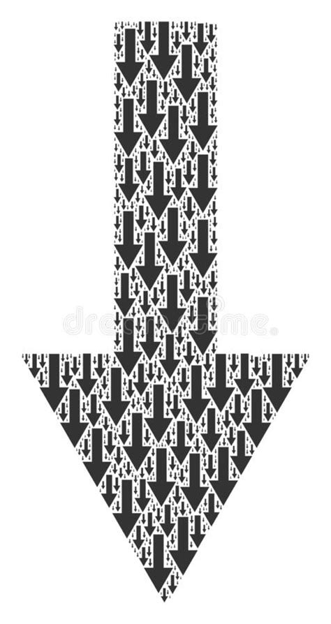 Arrow Down Fractal Composition Of Itself Icons Stock Vector