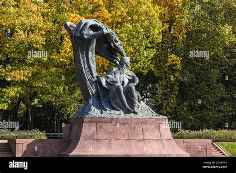 Famous Monument Of Fryderyk Chopin In Lazienkowski Park Also Called