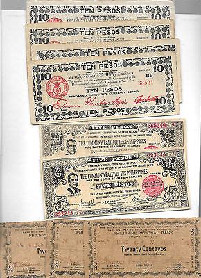 Assorted Philippine Guerilla Notes Of Wwii B