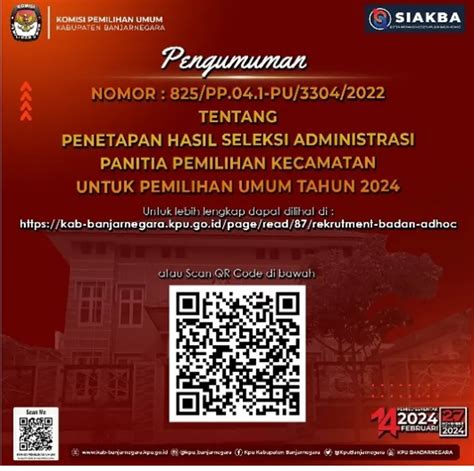 Kpu Banjarnegara Umumkan Hasil Seleksi Administrasi Calon Ppk Ini