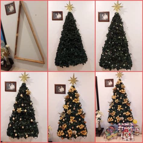 There Are Four Different Pictures Of A Christmas Tree