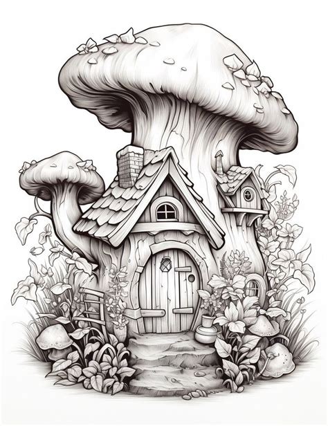 20 Free Coloring Page Of Beautiful Gnome House Free Printables For