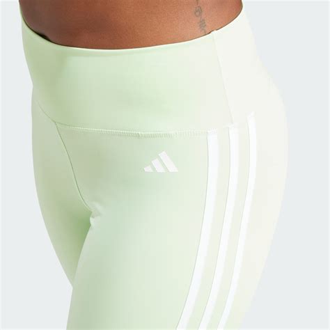 Adidas Train Essentials 3 Stripes High Waisted 7 8 Leggings Green