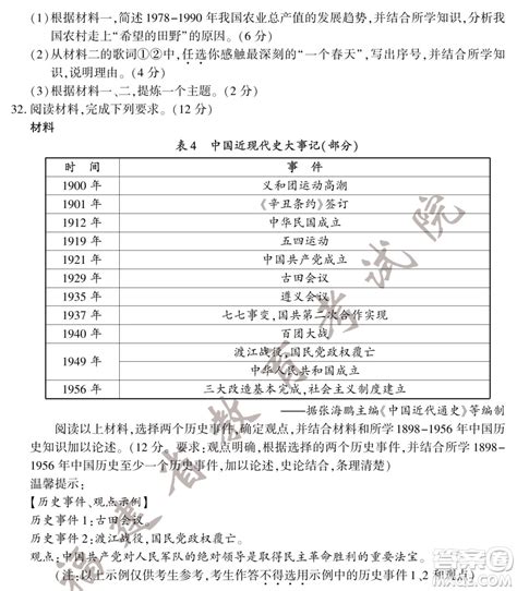 2022年福建省初中学业水平考试历史试卷及答案 2022福建中考真题答案答案圈