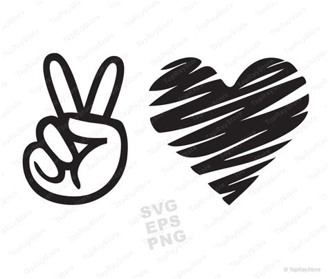 Paz Amor Svg Paz Mano Svg Amor De Corazón Svg Amor Svg Etsy