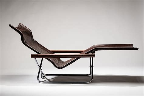 Extremely Rare Takeshi Nii Ny Buffalo Leather Chaise Lounge Sling Chair