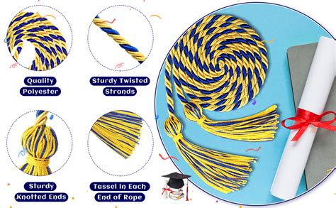 Almoxvye 12 Pieces Graduation Honor Cord Rayon Braided Honor Cords Double