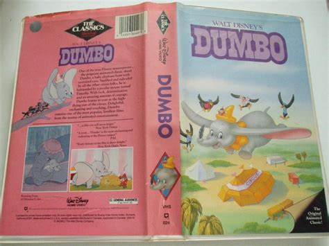 Dumbo Vhs Walt Disneys Black Diamond Classic 024 Clamshell Pink Artwork