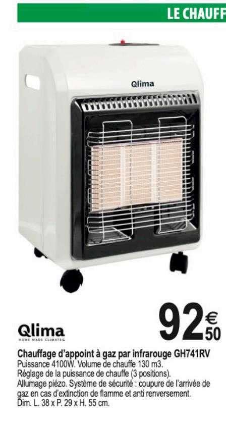 Promo Chauffage D appoint à Gaz Par Infrarouge Gh741rv Qlima chez