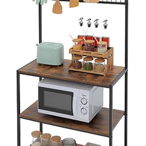 Amazon Usikey Kitchen Baker S Rack Coffee Bar With Hooks